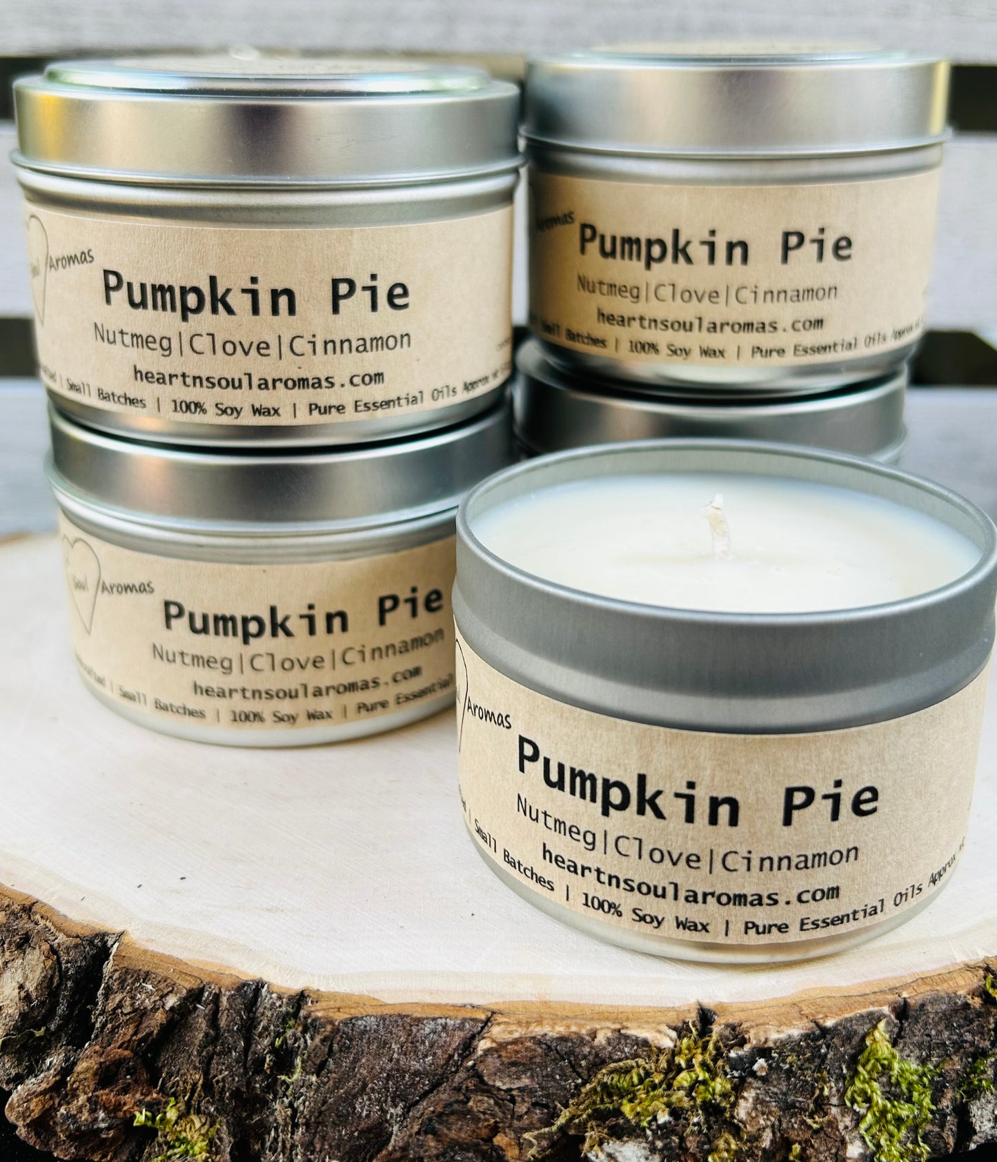 Pumpkin Pie – 100% Soy Wax Candle Hand Poured With Pure Essential Oils.
