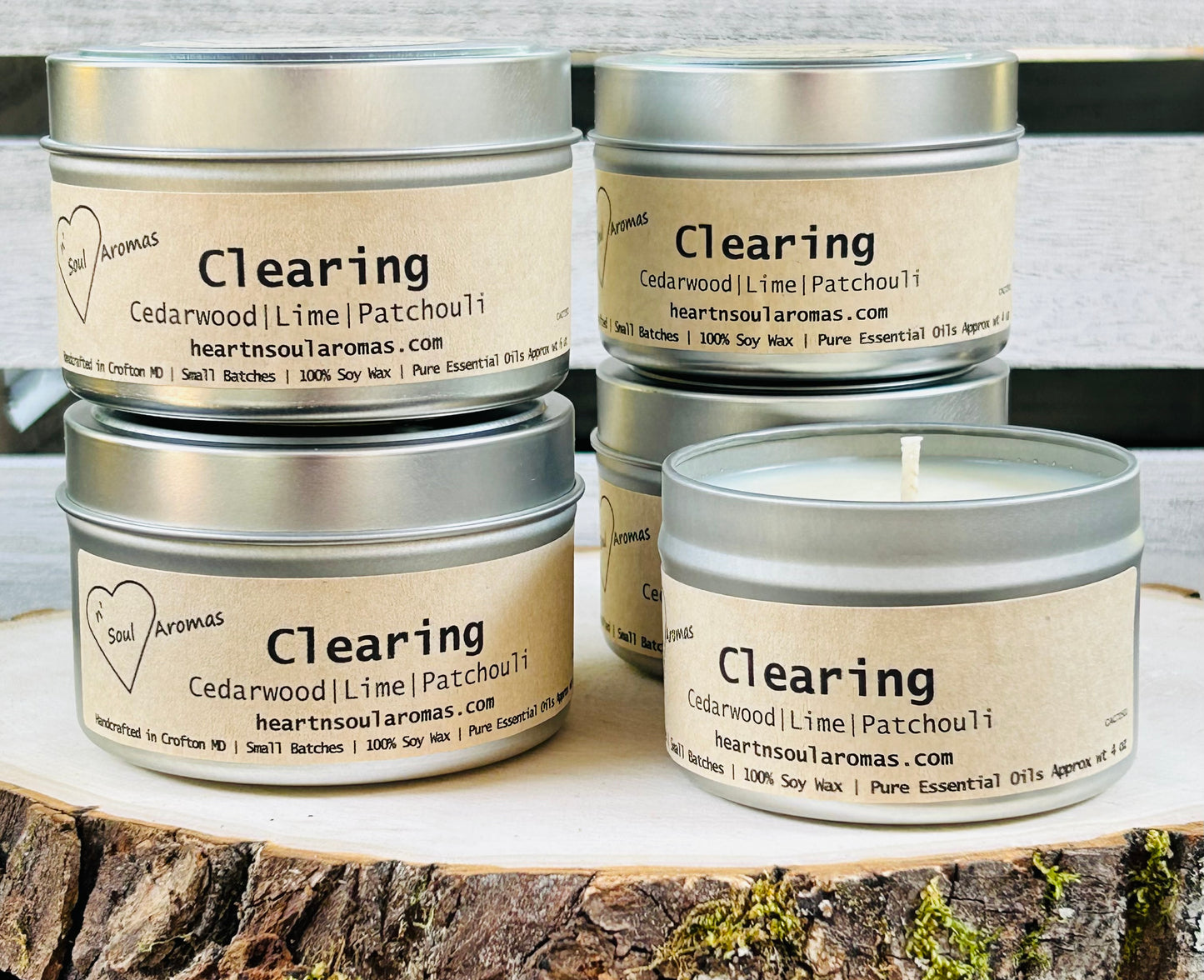 Clearing- 100% Soy Wax Candle Hand Poured With Pure Essential Oils.