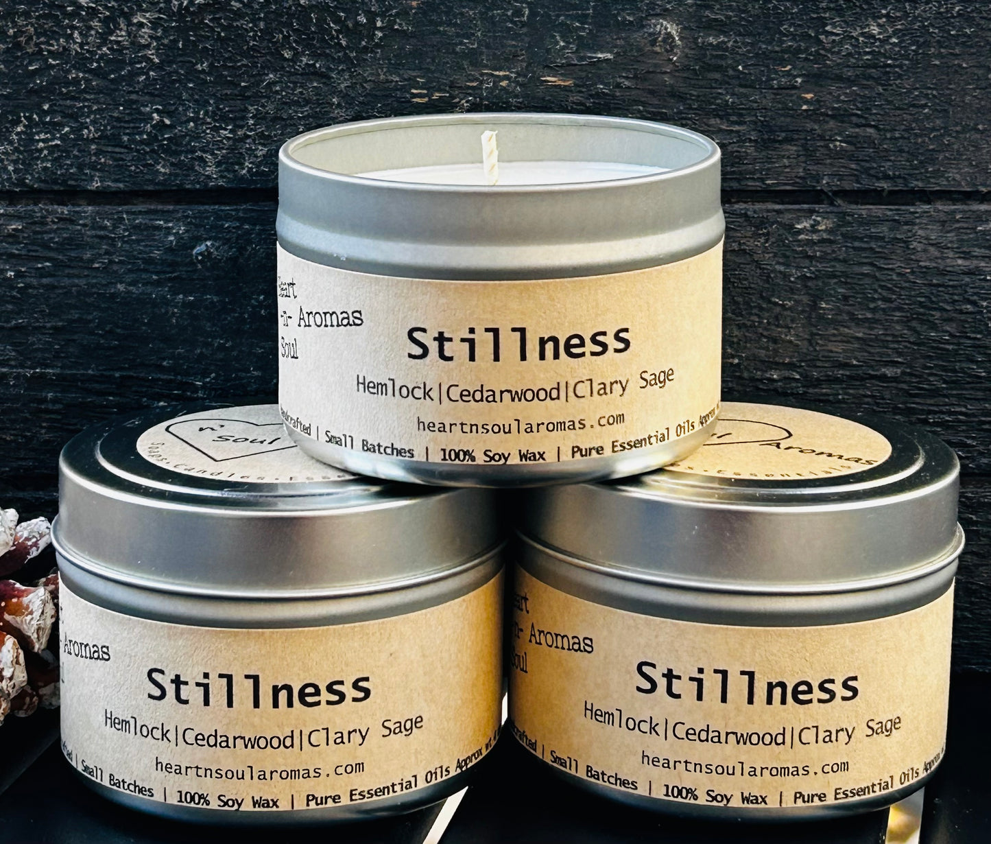 Stillness – All natural soy wax candle hand poured with pure essential oils.