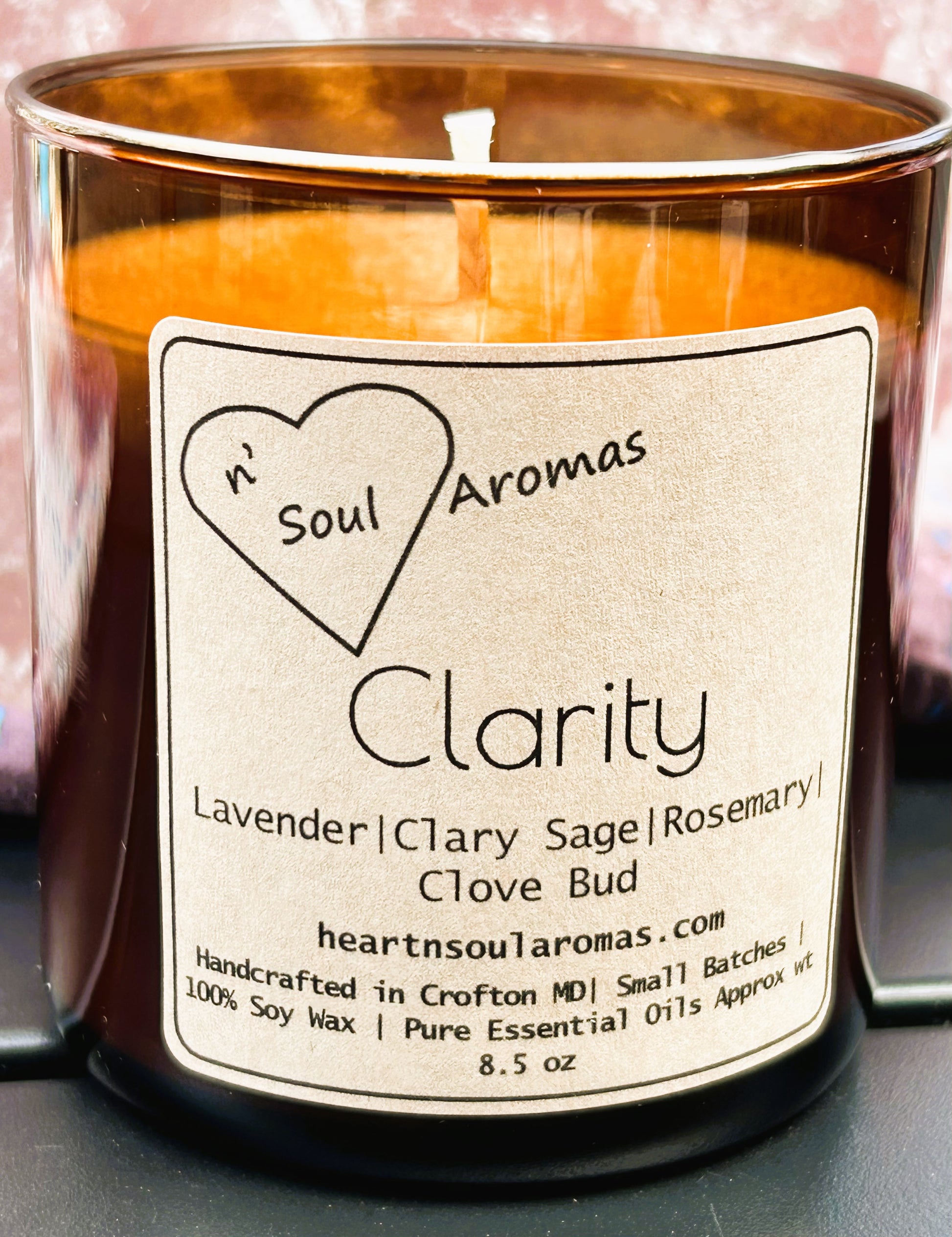Clarity Soy Wax Candle Amber Jar