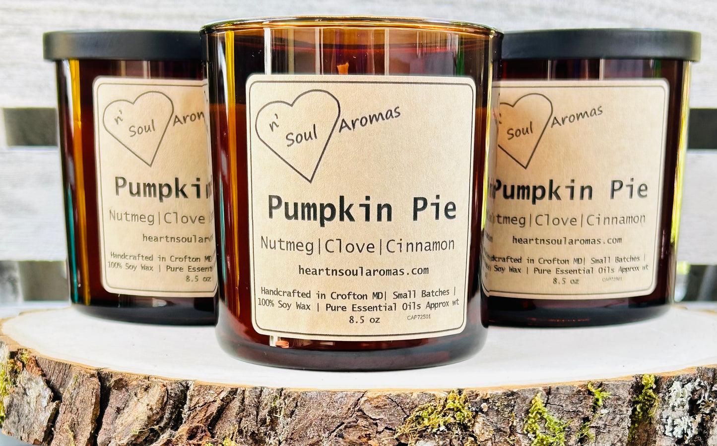 Pumpkin Pie – 100% Soy Wax Candle Hand Poured With Pure Essential Oils.