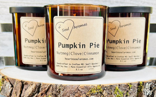 Pumpkin Pie – 100% Soy Wax Candle Hand Poured With Pure Essential Oils.