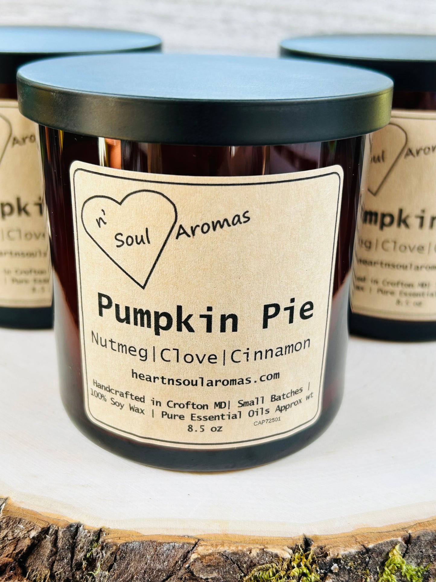 Pumpkin Pie – 100% Soy Wax Candle Hand Poured With Pure Essential Oils.