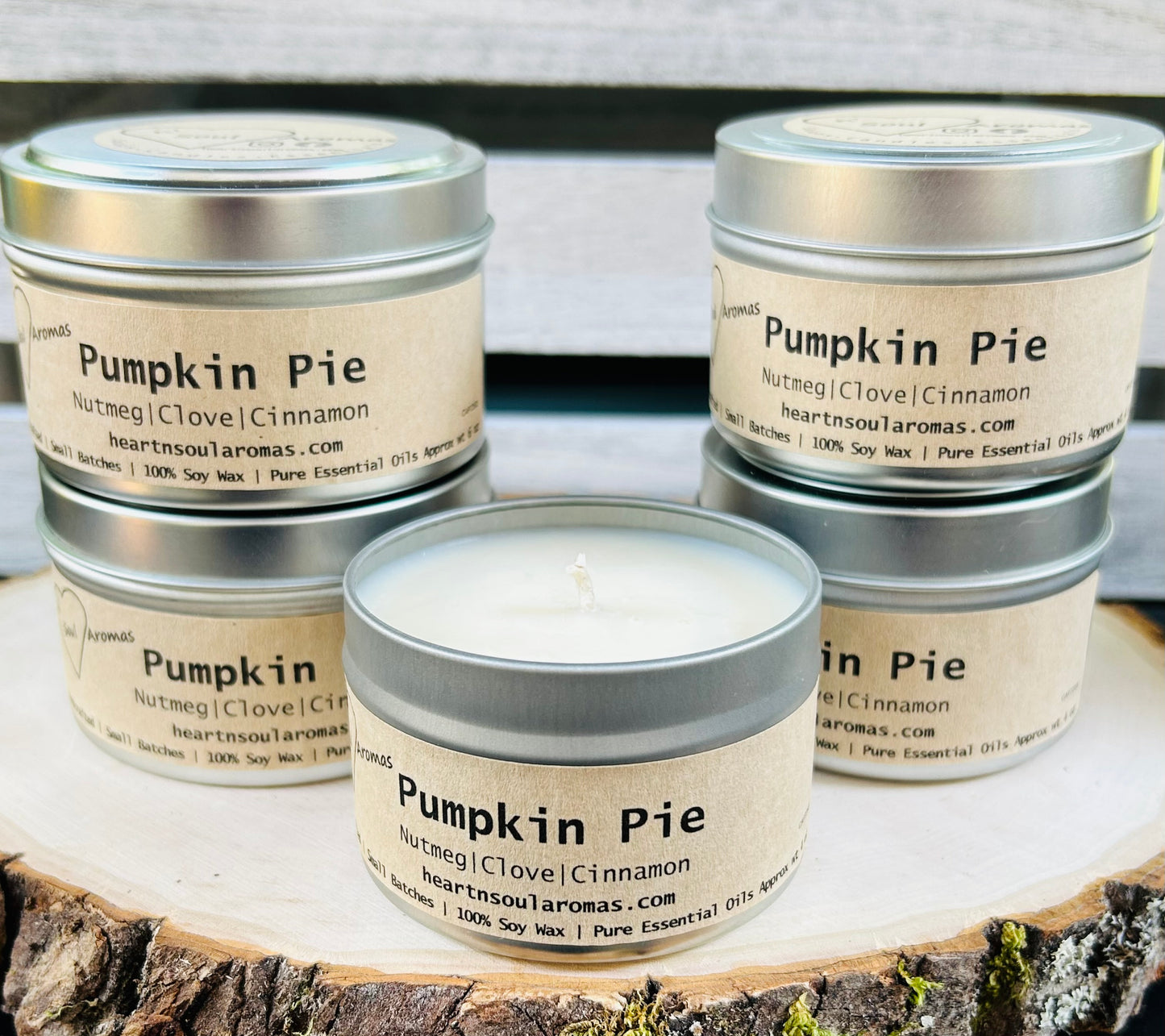 Pumpkin Pie – 100% Soy Wax Candle Hand Poured With Pure Essential Oils.