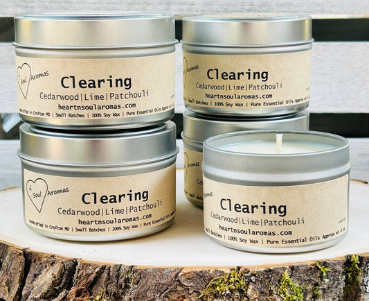 Clearing- 100% Soy Wax Candle Hand Poured With Pure Essential Oils.