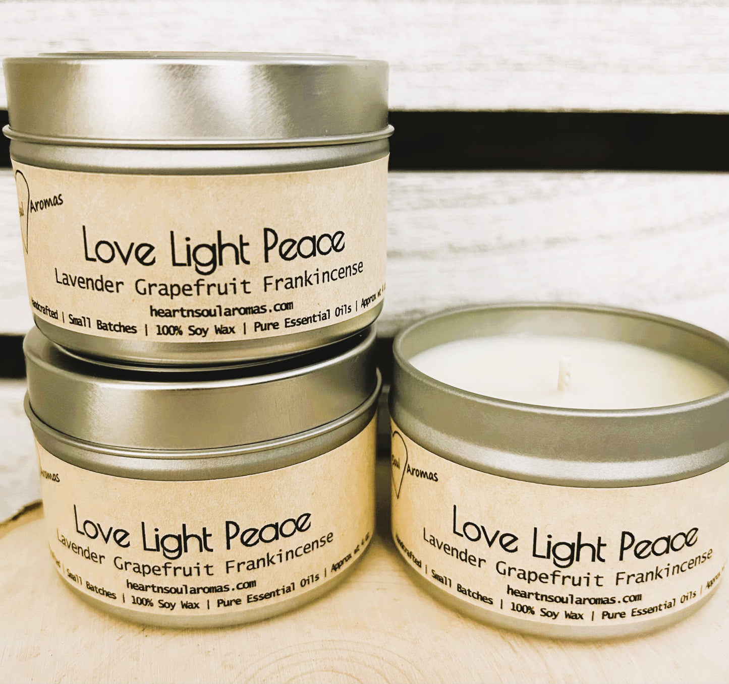 Love Light Peace Soy Candle