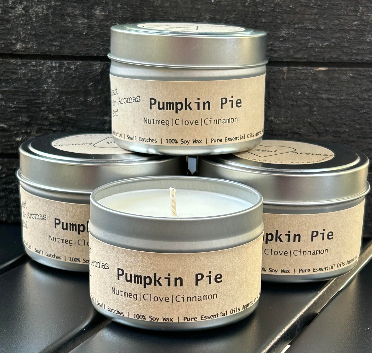 Pumpkin Pie – All natural soy wax candle hand poured with pure essential oils.