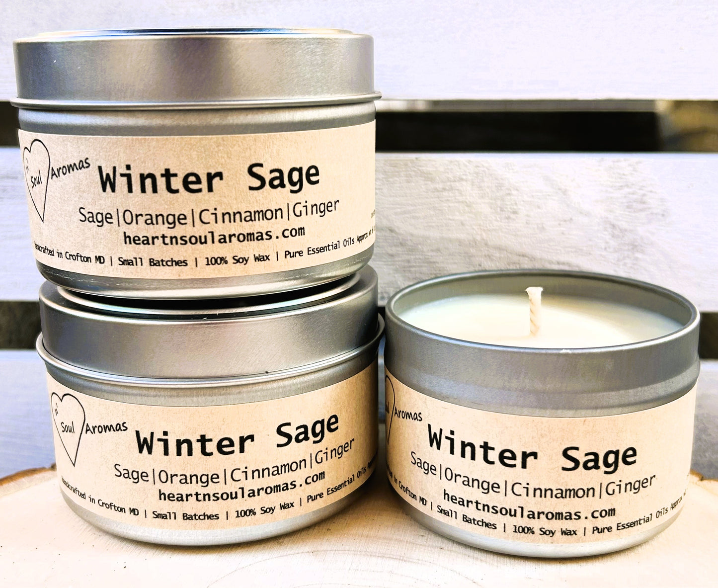 Winter Sage soy wax candle
